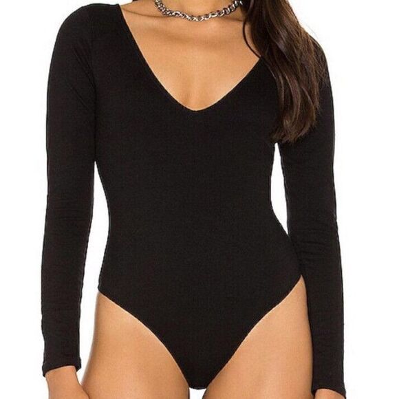 LOVERS + FRIENDS Amza Black Bodysuit Size XXS NWT $108 (8-15) - Picture 2 of 5